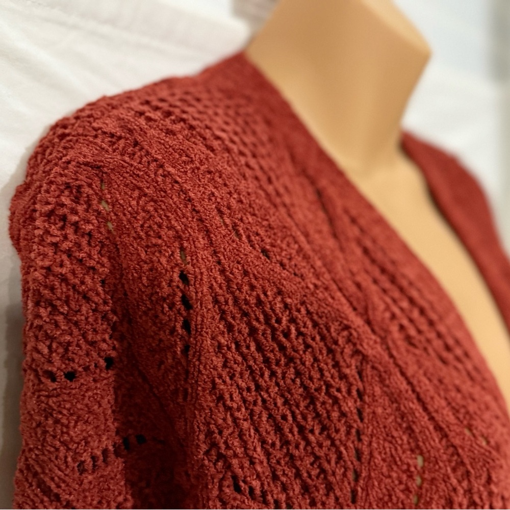 Cozy Brown Cardigan with Textured Knit Design